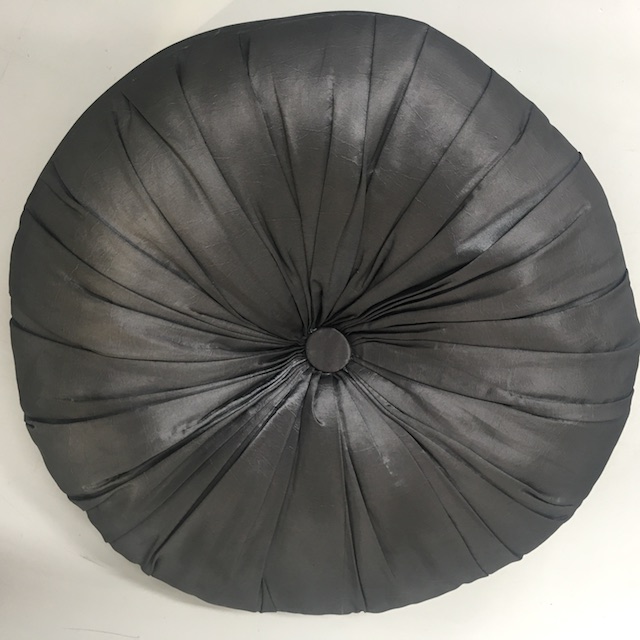 CUSHION, Black Round 40cm